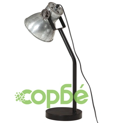 Настолна лампа, 25 W, винтидж, сребриста, 17x17x60 см, E27 ➤ топ цена ➤ sorbe.bg