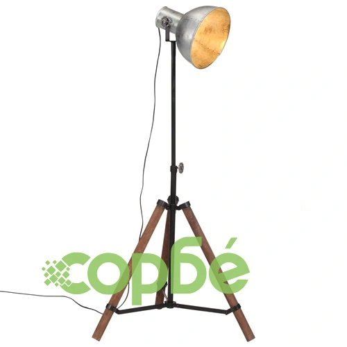 Подова лампа, 25 W, винтидж, сребриста, 75x75x90-150 см, E27 ➤ топ цена ➤ sorbe.bg