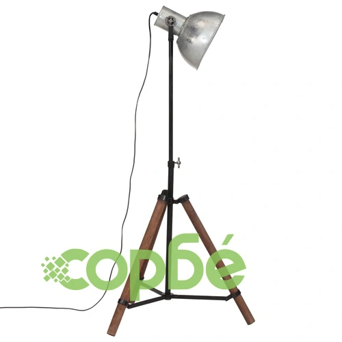 Подова лампа, 25 W, винтидж, сребриста, 75x75x90-150 см, E27 ➤ топ цена ➤ sorbe.bg