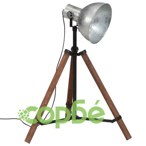 Подова лампа, 25 W, винтидж, сребриста, 75x75x90-150 см, E27 ➤ топ цена ➤ sorbe.bg