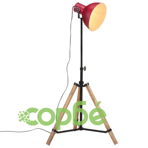 Подова лампа 25 W винтидж състарено червено 75x75x90-150 см E27 ➤ топ цена ➤ sorbe.bg