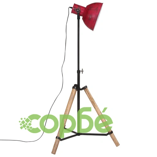 Подова лампа 25 W винтидж състарено червено 75x75x90-150 см E27 ➤ топ цена ➤ sorbe.bg