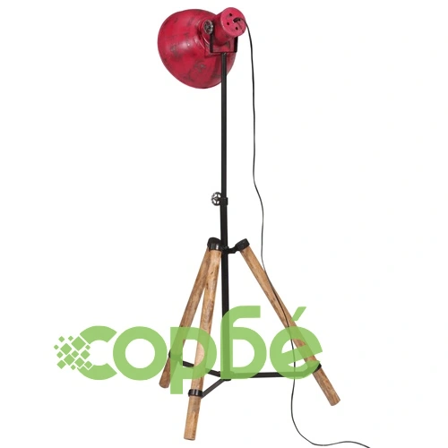Подова лампа 25 W винтидж състарено червено 75x75x90-150 см E27 ➤ топ цена ➤ sorbe.bg