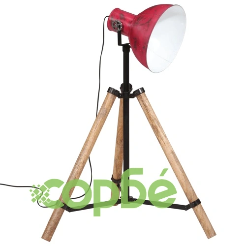 Подова лампа 25 W винтидж състарено червено 75x75x90-150 см E27 ➤ топ цена ➤ sorbe.bg