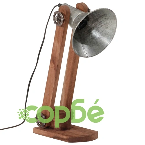 Настолна лампа, 25 W, винтидж, сребриста, 23x13x52 см, E27 ➤ топ цена ➤ sorbe.bg