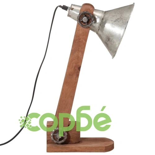 Настолна лампа, 25 W, винтидж, сребриста, 23x13x52 см, E27 ➤ топ цена ➤ sorbe.bg