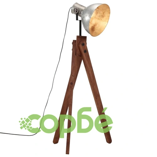 Подова лампа, 25 W, винтидж, сребриста, 45x45x120 см, E27 ➤ топ цена ➤ sorbe.bg