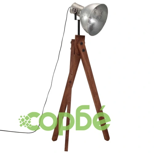 Подова лампа, 25 W, винтидж, сребриста, 45x45x120 см, E27 ➤ топ цена ➤ sorbe.bg