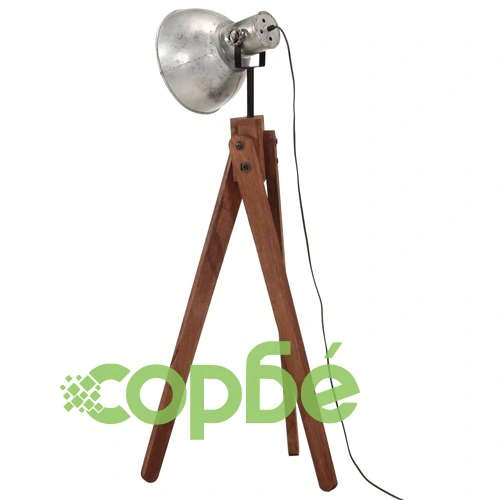 Подова лампа, 25 W, винтидж, сребриста, 45x45x120 см, E27 ➤ топ цена ➤ sorbe.bg