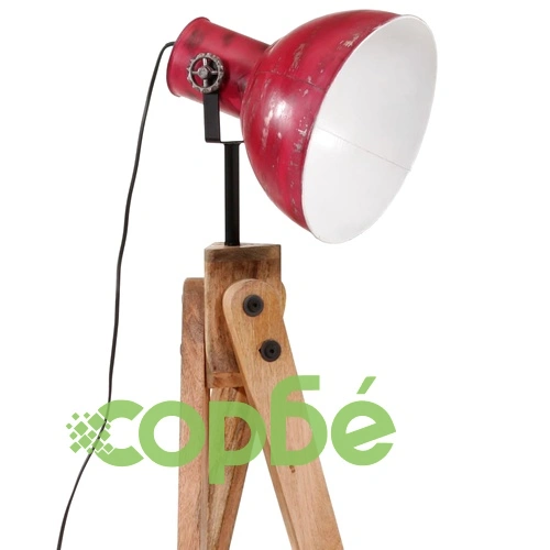 Подова лампа 25 W винтидж състарено червено 45x45x120 см E27 ➤ топ цена ➤ sorbe.bg