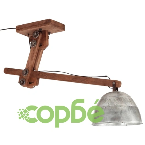 Лампа за таван 25 W, винтидж, сребриста, 105x30x65-108 см, E27 ➤ топ цена ➤ sorbe.bg
