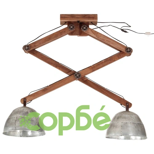 Лампа за таван 25 W, винтидж, сребриста, 29x18x85 см, E27 ➤ топ цена ➤ sorbe.bg