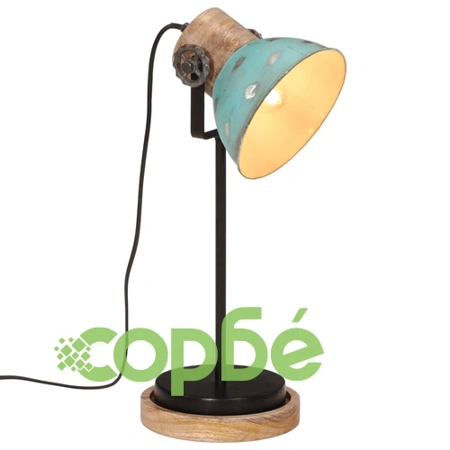 Настолна лампа, 25 W, състарено синьо, 17x17x50 см, E27 ➤ топ цена ➤ sorbe.bg