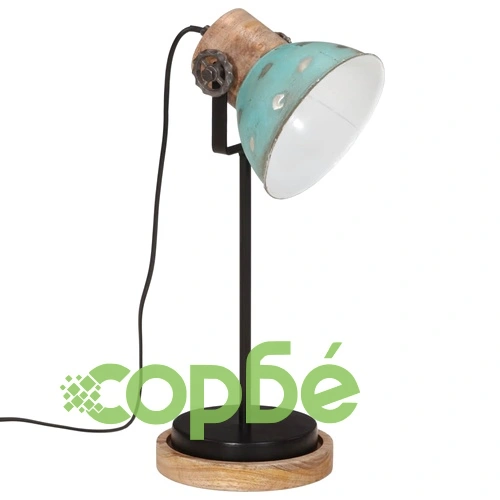 Настолна лампа, 25 W, състарено синьо, 17x17x50 см, E27 ➤ топ цена ➤ sorbe.bg