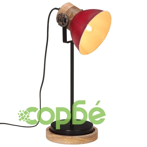Настолна лампа 25 W състарено червено 17x17x50 см E27 ➤ топ цена ➤ sorbe.bg
