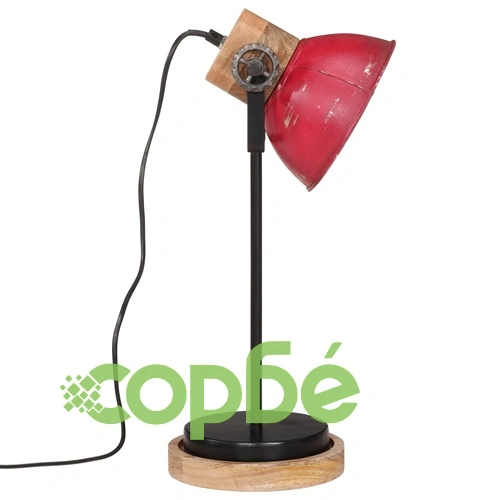 Настолна лампа 25 W състарено червено 17x17x50 см E27 ➤ топ цена ➤ sorbe.bg