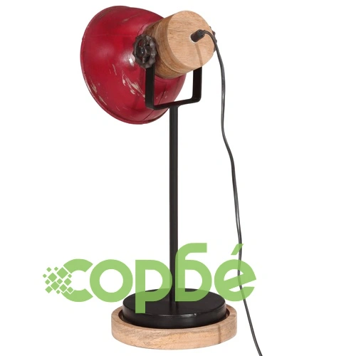 Настолна лампа 25 W състарено червено 17x17x50 см E27 ➤ топ цена ➤ sorbe.bg