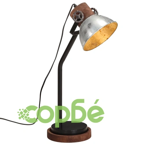 Настолна лампа, 25 W, винтидж, сребриста, 18x18x60 см, E27 ➤ топ цена ➤ sorbe.bg