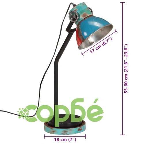 Настолна лампа 25 W многоцветна 18x18x60 см E27 ➤ топ цена ➤ sorbe.bg