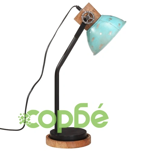 Настолна лампа, 25 W, състарено синьо, 18x18x60 см, E27 ➤ топ цена ➤ sorbe.bg