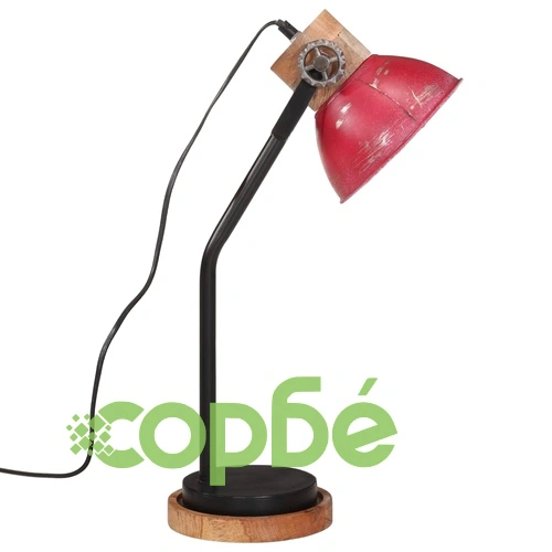 Настолна лампа 25 W състарено червено 18x18x60 см E27 ➤ топ цена ➤ sorbe.bg
