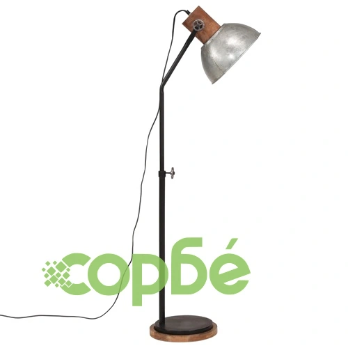 Подова лампа, 25 W, винтидж, сребриста, 30x30x100-150 см, E27 ➤ топ цена ➤ sorbe.bg