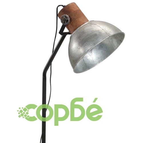 Подова лампа, 25 W, винтидж, сребриста, 30x30x100-150 см, E27 ➤ топ цена ➤ sorbe.bg