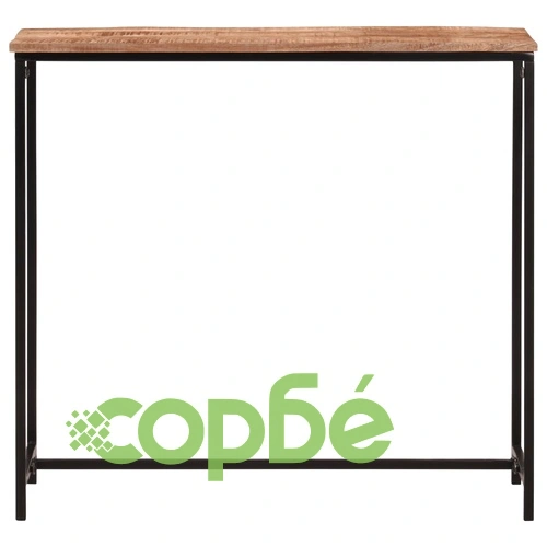 Конзолна маса, 80x30x74 cм, мангово дърво масив и желязо ➤ топ цена ➤ sorbe.bg