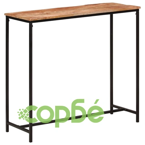 Конзолна маса, 80x30x74 cм, мангово дърво масив и желязо ➤ топ цена ➤ sorbe.bg