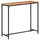 Конзолна маса, 80x30x74 cм, мангово дърво масив и желязо
