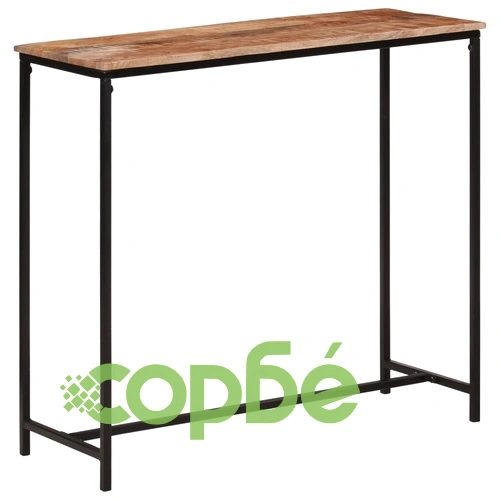 Конзолна маса, 80x30x74 cм, мангово дърво масив и желязо ➤ топ цена ➤ sorbe.bg