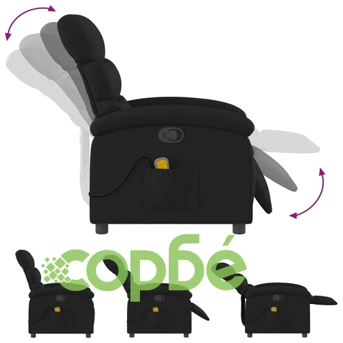 Масажен наклоняем стол, черен, текстил ➤ топ цена ➤ sorbe.bg