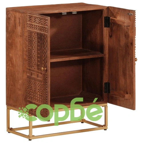 Бюфет, 55x30x76 см, мангово дърво масив и желязо ➤ топ цена ➤ sorbe.bg