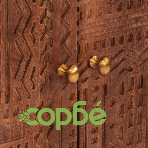 Бюфет, 55x30x76 см, мангово дърво масив и желязо ➤ топ цена ➤ sorbe.bg