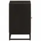 Нощно шкафче, черно, 40x30x50 см, мангово дърво масив и желязо