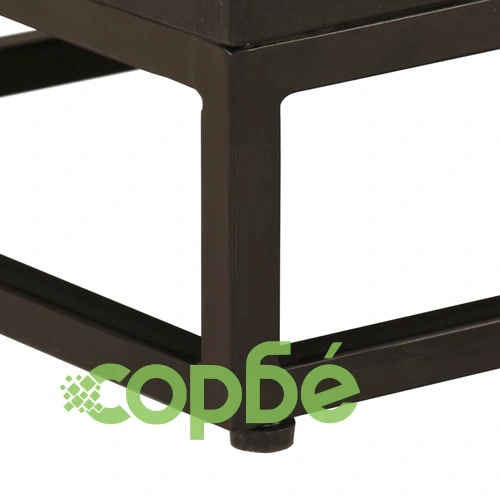 Нощно шкафче, черно, 40x30x50 см, мангово дърво масив и желязо ➤ топ цена ➤ sorbe.bg