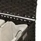 Кош за пране с колела, тъмнокафяв, 66x35x60 см, ратан