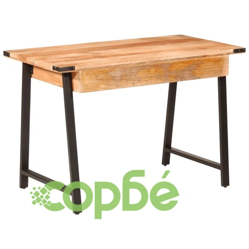 Бюро с чекмеджета 105x55x70 см мангово дърво масив и желязо ➤ топ цена ➤ sorbe.bg