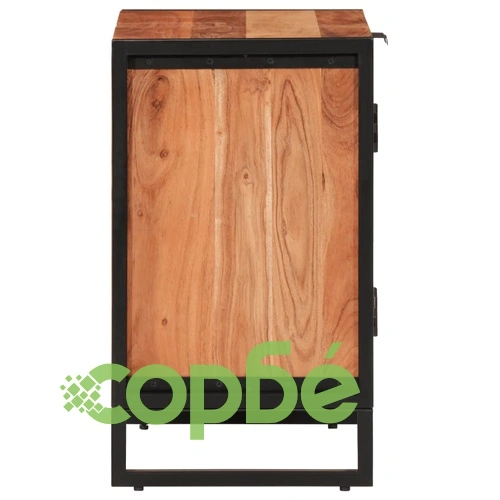 Шкаф за баня 55x35x60 см масивно акациево дърво и желязо ➤ топ цена ➤ sorbe.bg