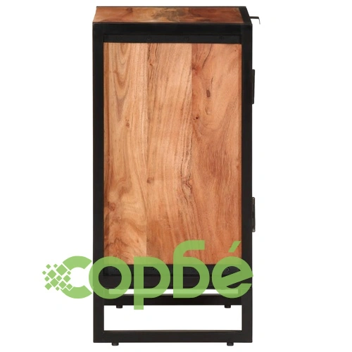 Шкаф за баня 40x30x60 см масивно акациево дърво и желязо ➤ топ цена ➤ sorbe.bg