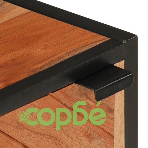 Шкаф за баня 40x30x60 см масивно акациево дърво и желязо ➤ топ цена ➤ sorbe.bg