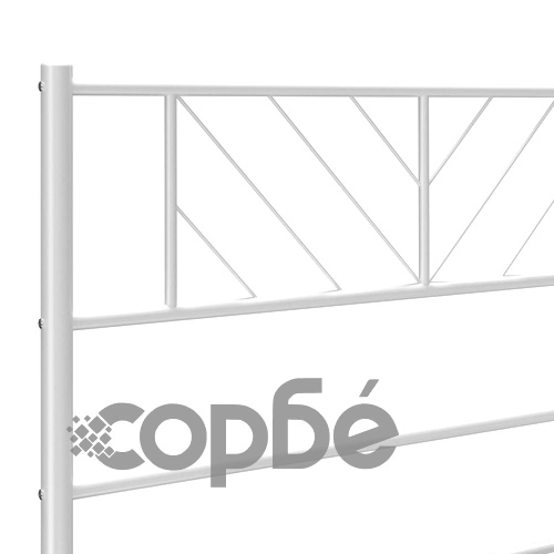 Метална рамка за легло с горна табла, бяла, 120x200 см ➤ топ цена ➤ sorbe.bg