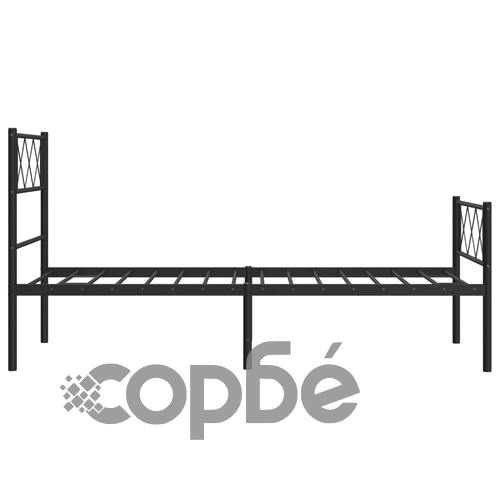 Метална рамка за легло с горна и долна табла, черна, 100x200 см ➤ топ цена ➤ sorbe.bg