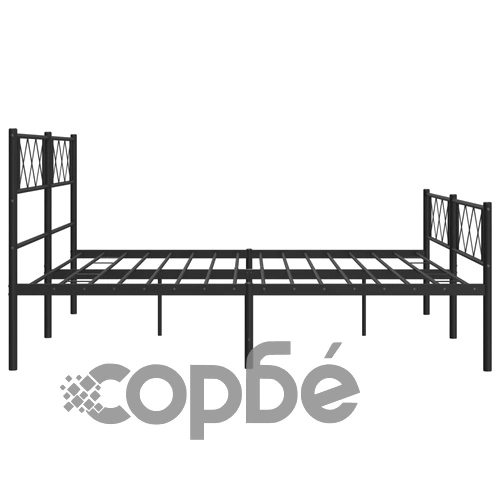 Метална рамка за легло с горна и долна табла, черна, 183x213 см ➤ топ цена ➤ sorbe.bg