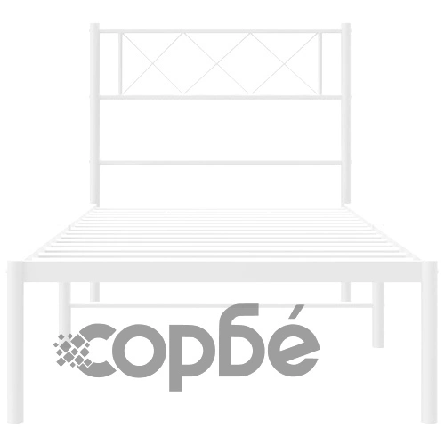 Метална рамка за легло с горна табла, бяла, 90x200 см ➤ топ цена ➤ sorbe.bg