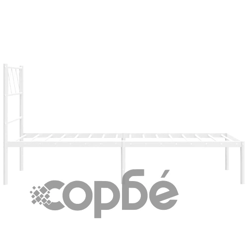 Метална рамка за легло с горна табла, бяла, 90x200 см ➤ топ цена ➤ sorbe.bg