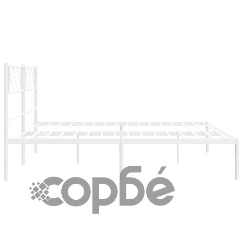 Метална рамка за легло с горна табла, бяла, 160x200 см ➤ топ цена ➤ sorbe.bg