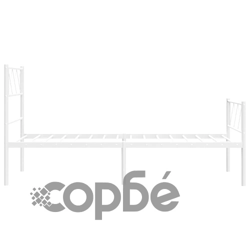 Метална рамка за легло с горна и долна табла, бяла, 100x200 см ➤ топ цена ➤ sorbe.bg