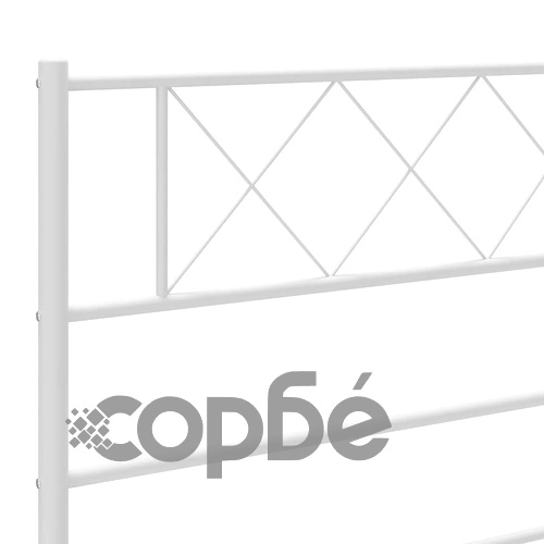 Метална рамка за легло с горна и долна табла, бяла, 100x200 см ➤ топ цена ➤ sorbe.bg
