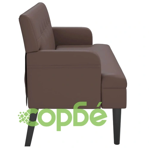Пейка с облегалка, кафява, 112x65,5x75 см, изкуствена кожа ➤ топ цена ➤ sorbe.bg